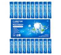 Travel Mouthwash Alcohol-Free Mini Individual Portable Strips 20 Packets | Gentle Mint Flavor, Bulk Portable For On The Go, Non-Burning And Fresh Breath For Traveling