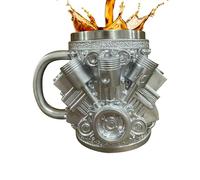 Travel Mug - 15 cm Insulated Engine Shaped Stainless Steel Drinking Cup, Scratch Resistant Beverage Container for Coffee Tea Hot Chocolate Whiskey Cocktails Daily Use