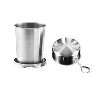 Travel Mug | 2 Pieces Foldable Leakproof with Keychain | Professional Grade Drink Equipment | Fishing Mountaineering for Outdoor Camping Hiking Fishing Backpacking Road Trip Beach Picnic Sports