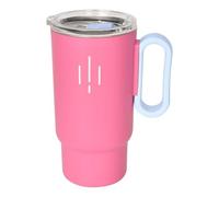 Travel Mug Coffee Cup, Double Wall Vacuum Stainless Steel Insulated Water Bottle with Handle, Leak Proof, for Drinking Hot and Iced Coffee Drink - Pink