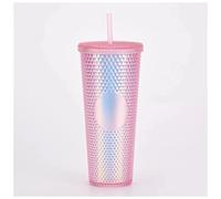Travel Mug Diamond Cold Water Tumbler Cup with Straw Double Layer Durian with no Logo Mugs