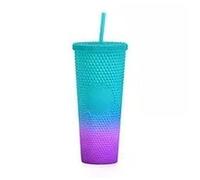 Travel Mug Diamond Cold Water Tumbler Cup with Straw Double Layer Durian with no Logo Mugs
