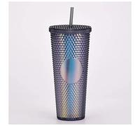 Travel Mug Diamond Cold Water Tumbler Cup with Straw Double Layer Durian with no Logo Mugs