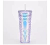 Travel Mug Diamond Cold Water Tumbler Cup with Straw Double Layer Durian with no Logo Mugs
