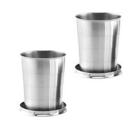 Travel Mug for Coffee - Advanced Seal Guard System, Durable, High Quality Silicone Material, Professional Drink Equipment, Pack of 2 Foldable, Leak-proof with Key Ring