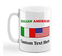 Travel Mug Italian American Countries Flags Ceramic Mug Christmas 330ml | Ceramic Mug Durable Tea Cups for Love's day New Home Hot Cocoa