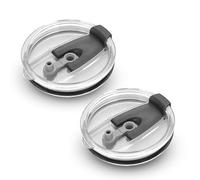 Travel Mug Lid Replacement - ShiningUU 2-Pack 20oz Spill-Proof Flip Lid for Tumbler Cup | Clear Classic Design, Straw-Friendly & Non-Slip Fit (3.46x3.46In)