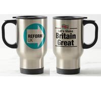 Travel Mug - Reform UK Let's Make Britain Great - TICE Farage Brexit Political Party Stainless Steel Commuter Flask Mugs