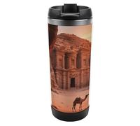 Travel Mug Sea Ancient City Desert Afterglow Coffee Cup Reusable Insulated Tumbler with Lid Travel Coffee Mug Stainless Steel Insulated Coffee Tumbler for Coffee Tea and Drinks