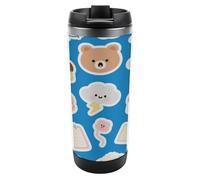 Travel Mug Sea Animal Cake Festival Coffee Cup Reusable Insulated Tumbler with Lid Travel Coffee Mug Stainless Steel Insulated Coffee Tumbler for Coffee Tea and Drinks