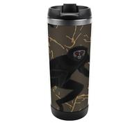 Travel Mug Sea Black Gibbon Monkey Coffee Cup Reusable Insulated Tumbler with Lid Travel Coffee Mug Stainless Steel Insulated Coffee Tumbler for Coffee Tea and Drinks
