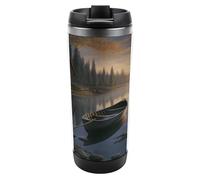 Travel Mug Sea Canoe by The Water Coffee Cup Reusable Insulated Tumbler with Lid Travel Coffee Mug Stainless Steel Insulated Coffee Tumbler for Coffee Tea and Drinks