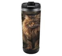 Travel Mug Sea Cat Sitting in Bush Coffee Cup Reusable Insulated Tumbler with Lid Travel Coffee Mug Stainless Steel Insulated Coffee Tumbler for Coffee Tea and Drinks
