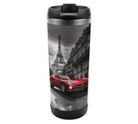 Travel Mug Sea City Street Red Car Coffee Cup Reusable Insulated Tumbler with Lid Travel Coffee Mug Stainless Steel Insulated Coffee Tumbler for Coffee Tea and Drinks