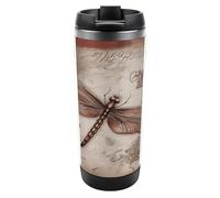 Travel Mug Sea Dragonfly Bee Coffee Cup Reusable Insulated Tumbler with Lid Travel Coffee Mug Stainless Steel Insulated Coffee Tumbler for Coffee Tea and Drinks