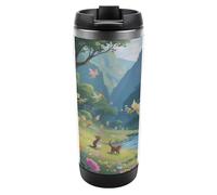 Travel Mug Sea Elf Valley Coffee Cup Reusable Insulated Tumbler with Lid Travel Coffee Mug Stainless Steel Insulated Coffee Tumbler for Coffee Tea and Drinks
