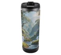 Travel Mug Sea Elf Valley Coffee Cup Reusable Insulated Tumbler with Lid Travel Coffee Mug Stainless Steel Insulated Coffee Tumbler for Coffee Tea and Drinks