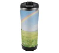 Travel Mug Sea Field Under The Rainbow After The Rain Coffee Cup Reusable Insulated Tumbler with Lid Travel Coffee Mug Stainless Steel Insulated Coffee Tumbler for Coffee Tea and Drinks