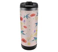 Travel Mug Sea Hummingbird Bush Coffee Cup Reusable Insulated Tumbler with Lid Travel Coffee Mug Stainless Steel Insulated Coffee Tumbler for Coffee Tea and Drinks