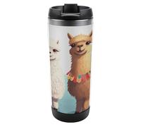 Travel Mug Sea Llama Alpaca Coffee Cup Reusable Insulated Tumbler with Lid Travel Coffee Mug Stainless Steel Insulated Coffee Tumbler for Coffee Tea and Drinks