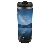 Travel Mug Sea Milky Way Reflection Coffee Cup Reusable Insulated Tumbler with Lid Travel Coffee Mug Stainless Steel Insulated Coffee Tumbler for Coffee Tea and Drinks