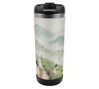 Travel Mug Sea Mountain Tea Plantation Coffee Cup Reusable Insulated Tumbler with Lid Travel Coffee Mug Stainless Steel Insulated Coffee Tumbler for Coffee Tea and Drinks