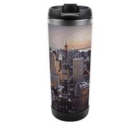 Travel Mug Sea New York City Coffee Cup Reusable Insulated Tumbler with Lid Travel Coffee Mug Stainless Steel Insulated Coffee Tumbler for Coffee Tea and Drinks
