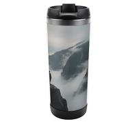 Travel Mug Sea People Looking Out from The Cliff Coffee Cup Reusable Insulated Tumbler with Lid Travel Coffee Mug Stainless Steel Insulated Coffee Tumbler for Coffee Tea and Drinks
