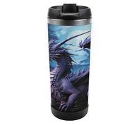 Travel Mug Sea Purple Dragon Purple Moon Coffee Cup Reusable Insulated Tumbler with Lid Travel Coffee Mug Stainless Steel Insulated Coffee Tumbler for Coffee Tea and Drinks