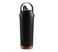 Travel Mug with Handle 24oz 750ml Double Wall Ceramic Stainless Steel Insulated Water Bottles Tumbler with Straw 2-in-1 Leakproof Lid for Cold and Hot Drinks Portable Travel Coffee Mug