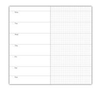 Travel Notebook Inserts Pack of 3 Refills for Weekly Planner, 30 Weeks per Book, 100 g Paper without Cut, Standard Format 21 x 11 cm