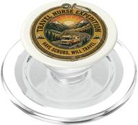 Travel Nurse Expedition RV Retro Park Badge Patch Style PopSockets PopGrip for MagSafe