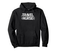 Travel Nurse Leopard Stethoscope Pattern Traveling Pullover Hoodie