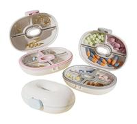 Travel Organizer for Pills | 3 Pcs Pills Divide Box with Compartments | Locked Medicine Dispenser - For Daily Commuting At Night, Home, Camping, Office And Business Trip