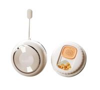 Travel Organizer Portable Small Tablet Case 4 Compartments Vitamin Container Storage Weekly for Travelers Plastic 3.0x3.0x1.2inch (Cream Color)