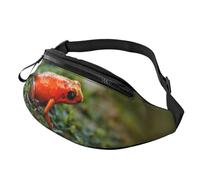 Travel Pack Adjustable Belt Bag Red Poison Dart Frog Foldable Belt Bag Pouch for Sports Gym Women 14X35Cm