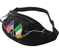 Travel Pack Irish American Flag, Sports Bum Bag Elegant Chest Bag Premium Waist Fanny Pack for Outdoors Fitness Fit