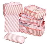 Travel Packing Cubes - 6 Piece Set Luggage Packing Organizers and Compression Packing Cube System for Travel with Shoe Bag Pouch Accessories to Organize Your Clothes Suitcase or Carry-On