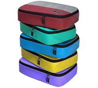 Travel Packing Cubes (Medium 5pc - Red/Yellow/Green/Blue/Purple)