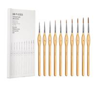 Travel Paintbrush Brushes, 3pcs Watercolor Travel Brushes with Leather Pouch - Fine Point Rounds Dagger Flat for Watercolor Gouache Ink Painting (5)