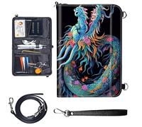 Travel Passport Wallet Passport,Family Passport Holder - Large Travel Passport Wallet Holder for Family Men Women, RFID Blocking,Lightweight Portable with Zipper Pocket, Darkness Dragon