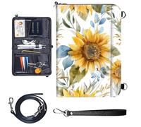 Travel Passport Wallet Passport,Family Passport Holder - Large Travel Passport Wallet Holder for Family Men Women, RFID Blocking,Lightweight Portable with Zipper Pocket, Sunflower Yellow
