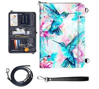 Travel Passport Wallet Passport,Family Passport Holder - Large Travel Passport Wallet Holder for Family Men Women, RFID Blocking,Lightweight Portable with Zipper Pocket, Blue Hummingbird -1636
