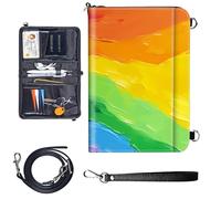 Travel Passport Wallet Passport,Family Passport Holder - Large Travel Passport Wallet Holder for Family Men Women, RFID Blocking,Lightweight Portable with Zipper Pocket, Art Colorful Paint -8