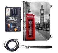 Travel Passport Wallet Passport,Family Passport Holder - Large Travel Passport Wallet Holder for Family Men Women, RFID Blocking,Lightweight Portable with Zipper Pocket, London City