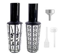 Travel Perfume Atomiser Spray Bottle, Refillable Small Glass Mist Spray Travel Bottle Vintage Hexagon Perfume Travel Bottle Pod Atomizer For Outdoor Travel Gift Holiday Essential (2 Pcs BLack)