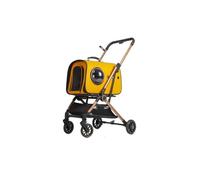 Travel Pet Stroller, Foldable Small Medium Sized Dog Cat Trolley with Storage Basket, Safety Belt and Cup Holder, 4 Wheels Puppy Pushchair B,46 * 45 * 65cm