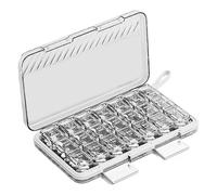 Travel Pill Box 7 Day, Clear Portable Case, Compact Pill Organizer with Secure Lids, Convenient Medicine Dispenser with Transparent Compartments for Supplements Outdoor Travel Home Daily Use