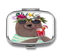 Travel Pill Box Cute Alpaca Small Pill Box Purse Pill Box Medicine Storage Box, Portable Vitamin Box