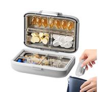 Travel Pill Box Large Capacity 7 Compartments Portable Airtight Weekly Pill for Office, Dorm, Commuting, Daily Trips, Business Trips, Fits in Pockets, Backpacks, Money